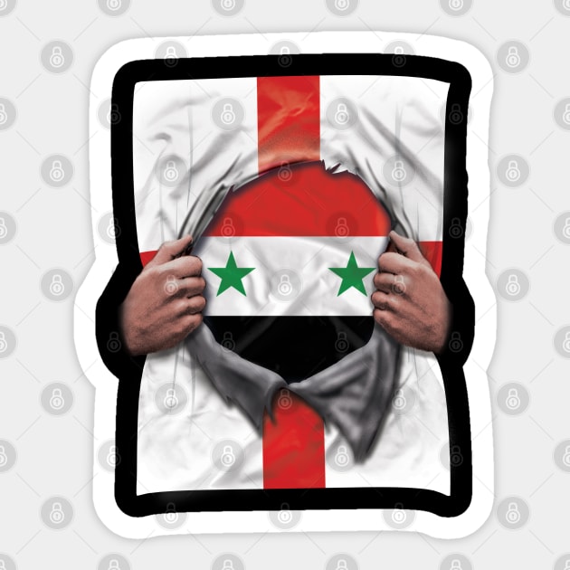 Syria Flag English Flag Ripped - Gift for Syrian From Syria Sticker by Country Flags